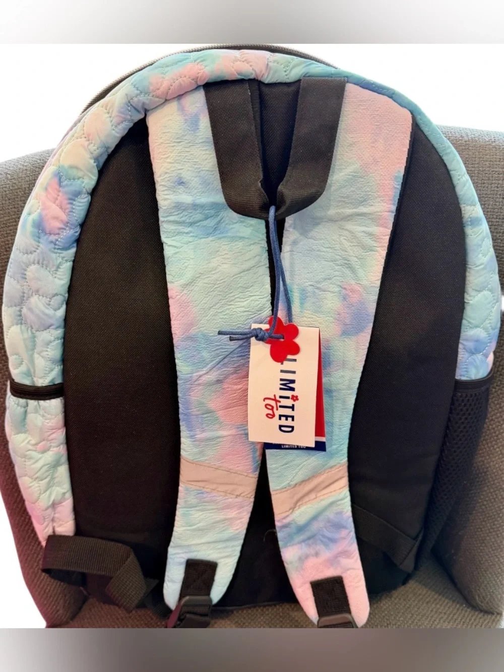 Limited Too Quilted Pastel Tie-Dye Heart Stitch Backpack Set NWT